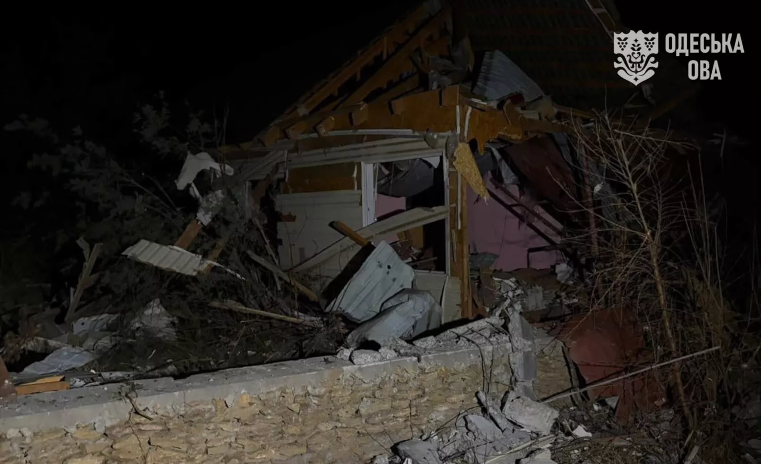 Наслідки обстрілу Одещини. Фото: Одеська ОВА