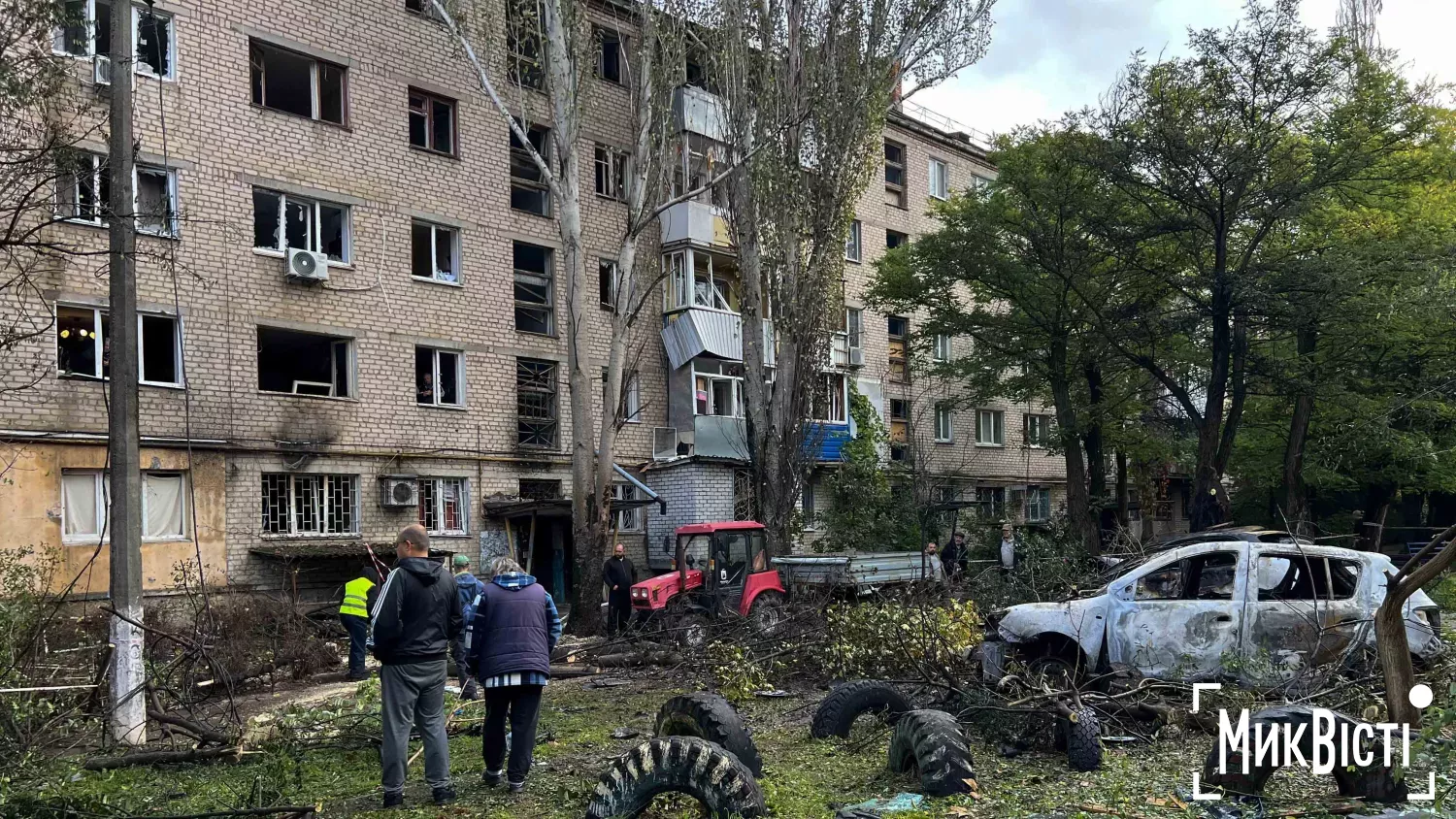 Наслідки удару по Миколаєву 20 жовтня. Фото: МикВісті