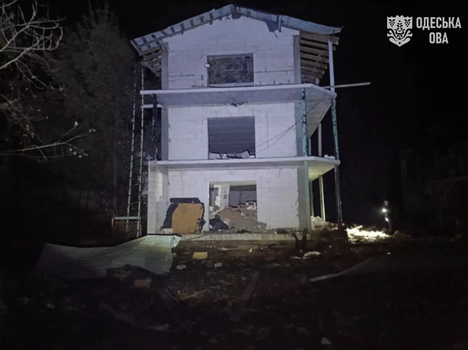 Наслідки атаки на Одеську область 23 жовтня. Фото: ОВА