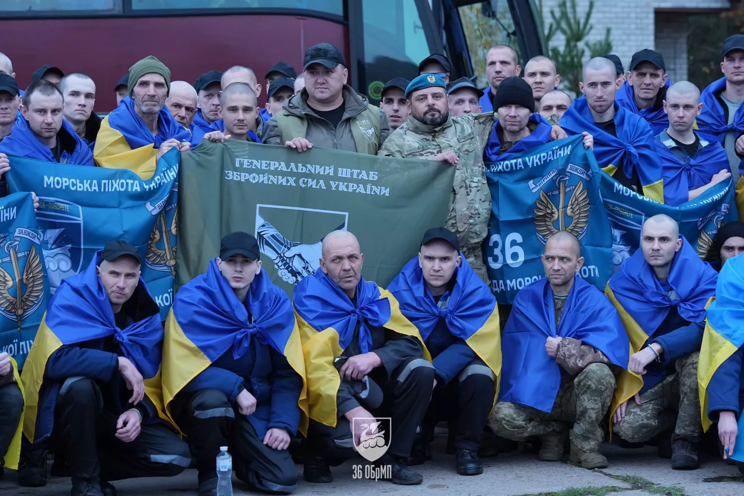 Морпіхи 36-ї бригади повернулися з російського полону. Фото: 36-ї бригади