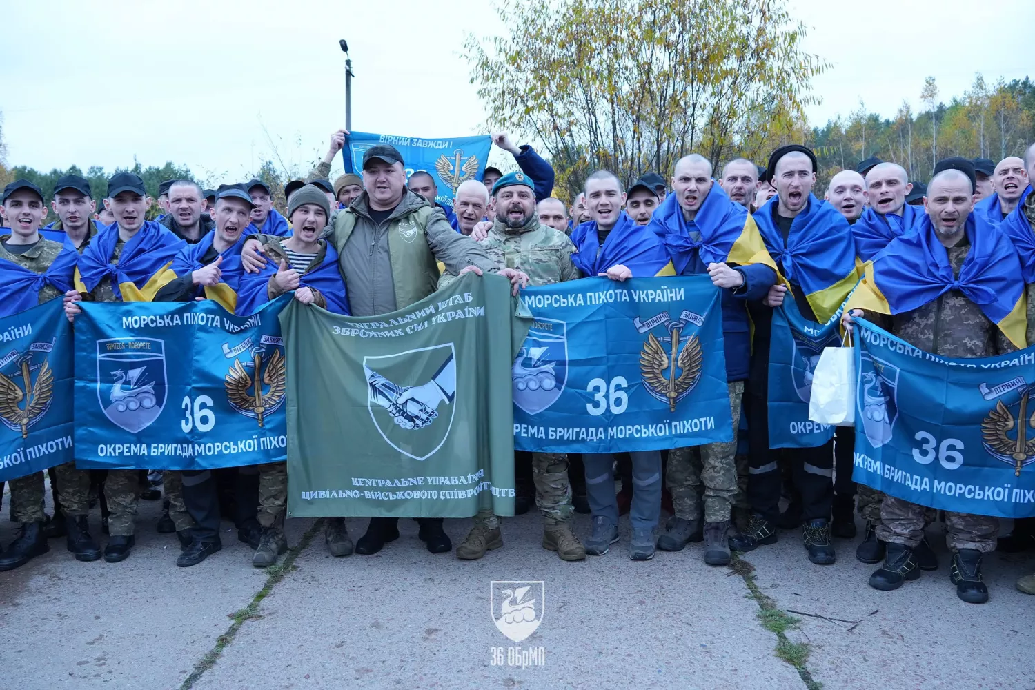 Морпіхи 36-ї бригади повернулися з російського полону. Фото: 36-ї бригади