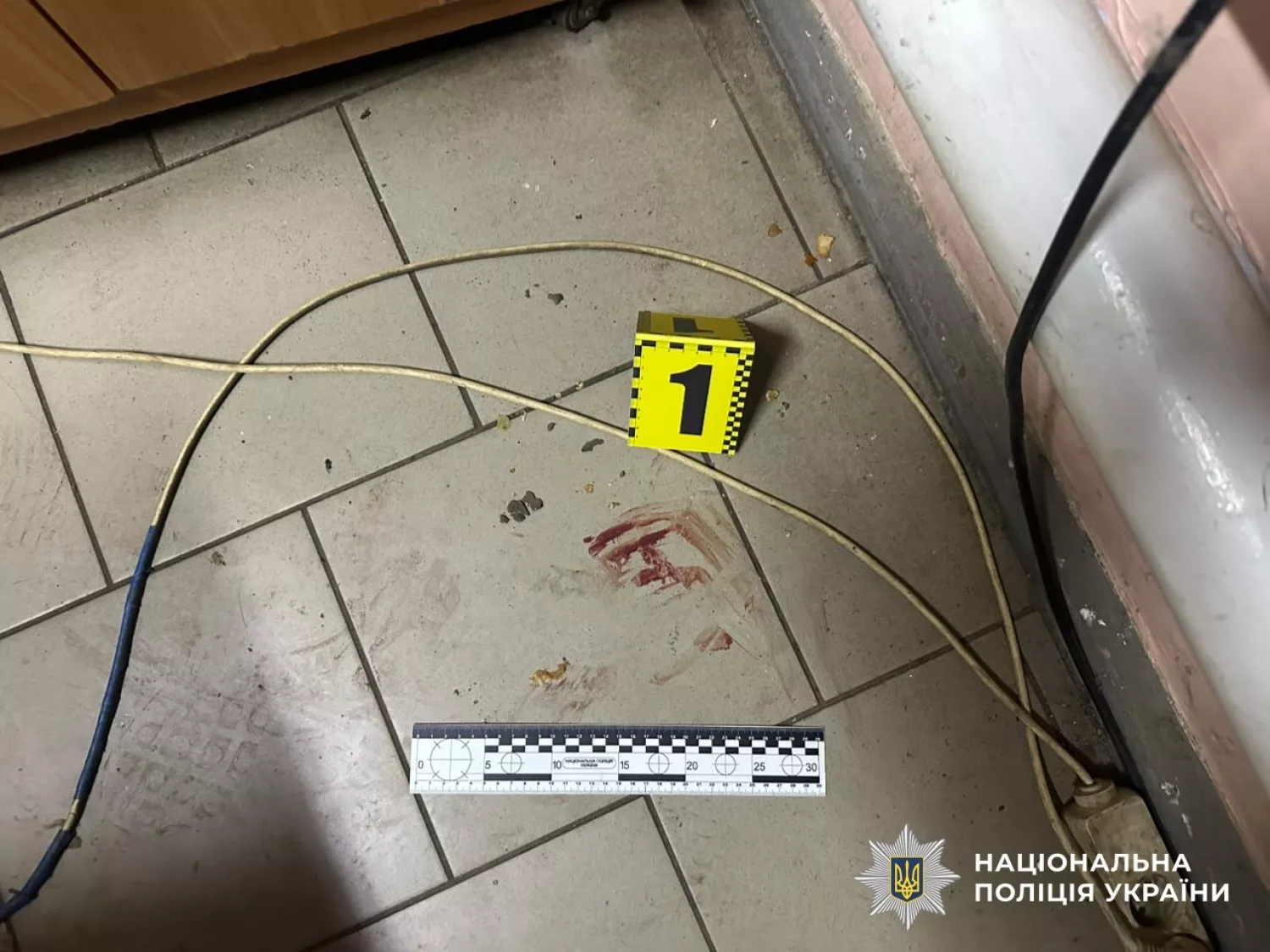 Слідчі дії у справі нападу з ножем в Очакові. Фото: Нацполіція