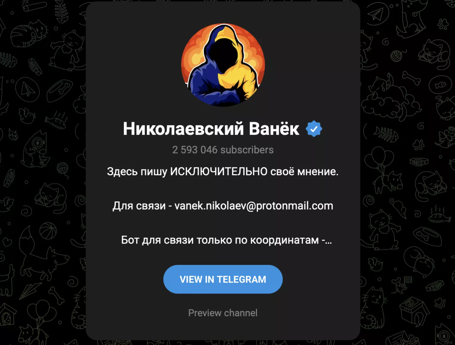 “Николаевский Ванек” — один з найбільших Telegram-каналів України. Скриншот з “Николаевский Ванек”