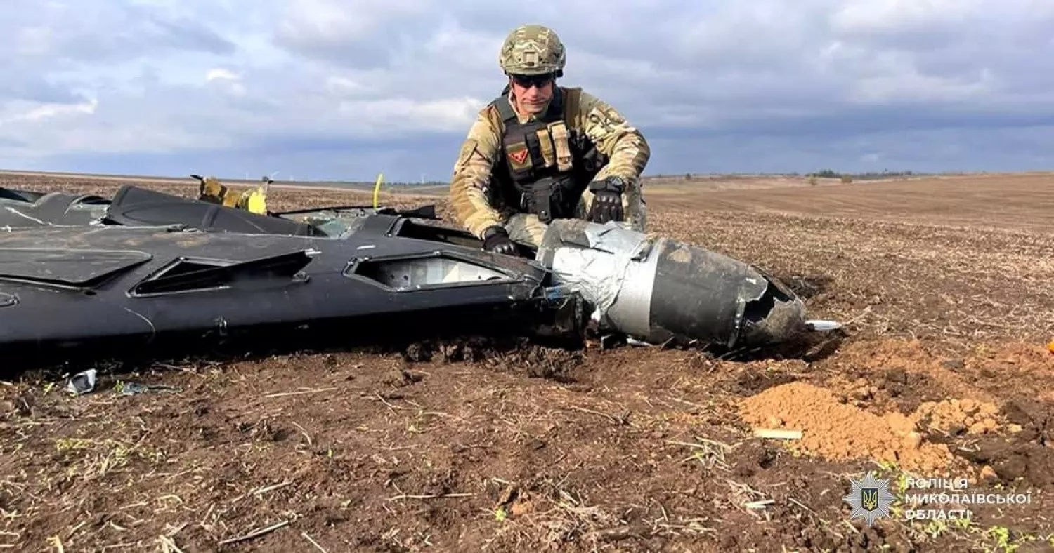 Поліція Миколаївщини знищила бойову частину дрона-камікадзе. Фото нацполіція