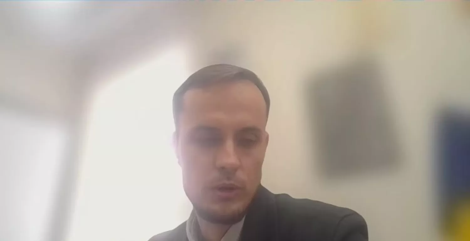 Євген Поляков. Скриншот трансляції засідання сесії