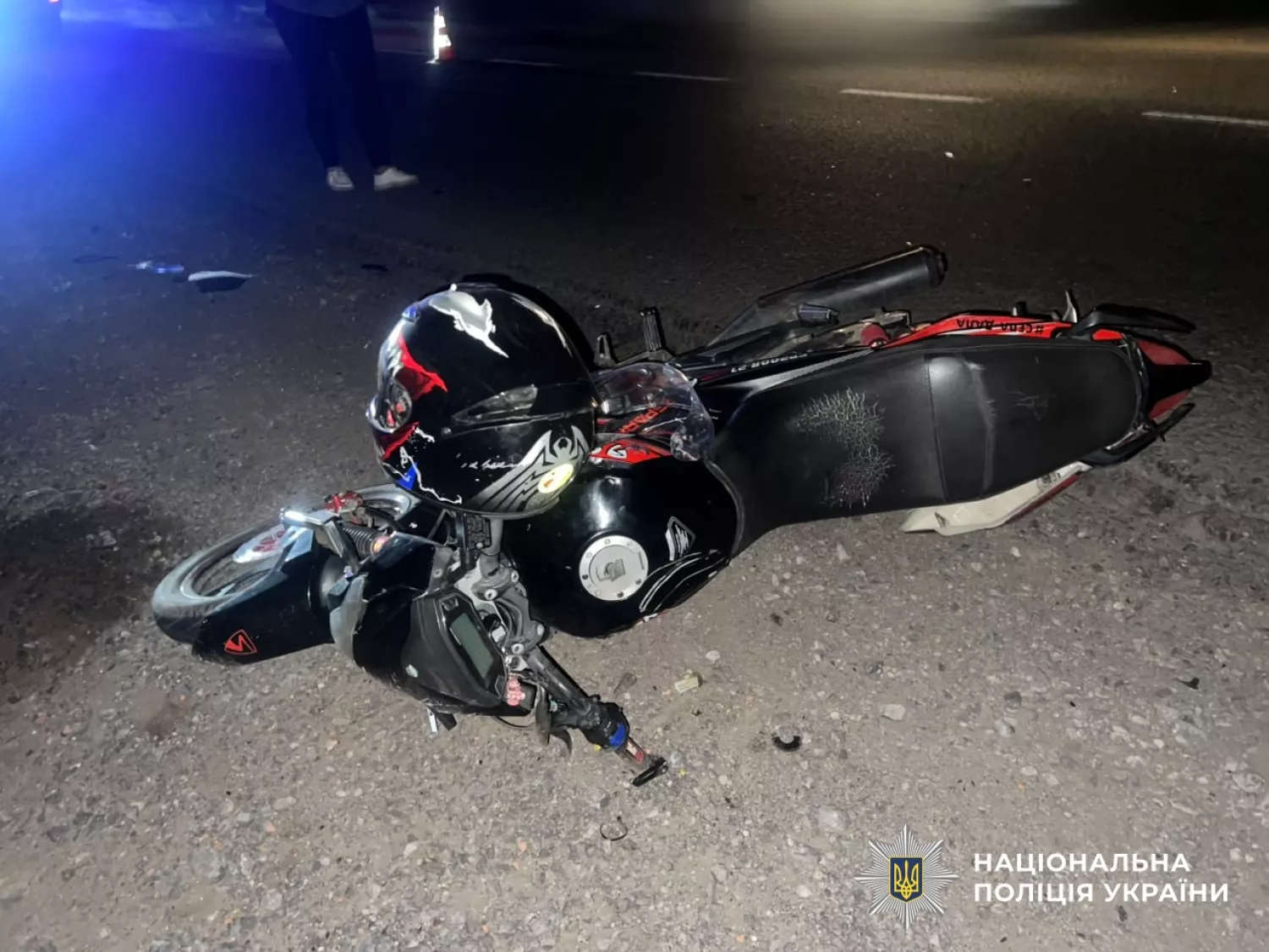 У ДТП в Казанці травмувався 16-річний мотоцикліст. Фото: Нацполіція