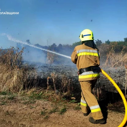 Ліквідація пожежі у Миколаївській області. Фото: ДСНС