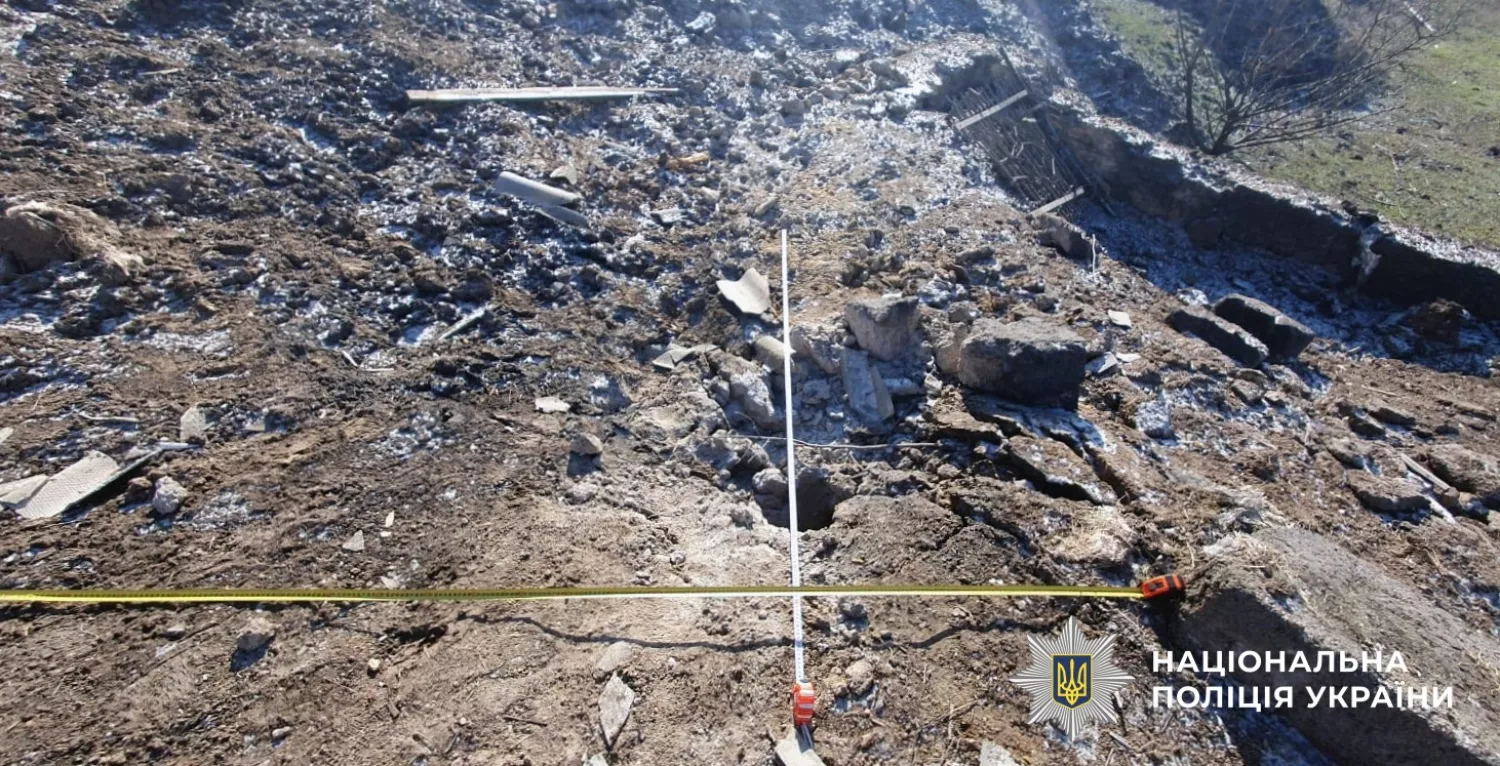 Наслідки обстрілу Херсонщини 8 лютого. Фото: Поліція Херсонської області