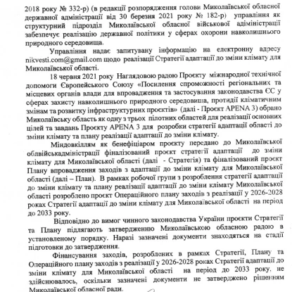 Скриншот відповіді на запит НикВести