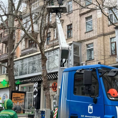 Проведення робіт з видалення аварійних дерев по вул. Соборній. Фото: КП 