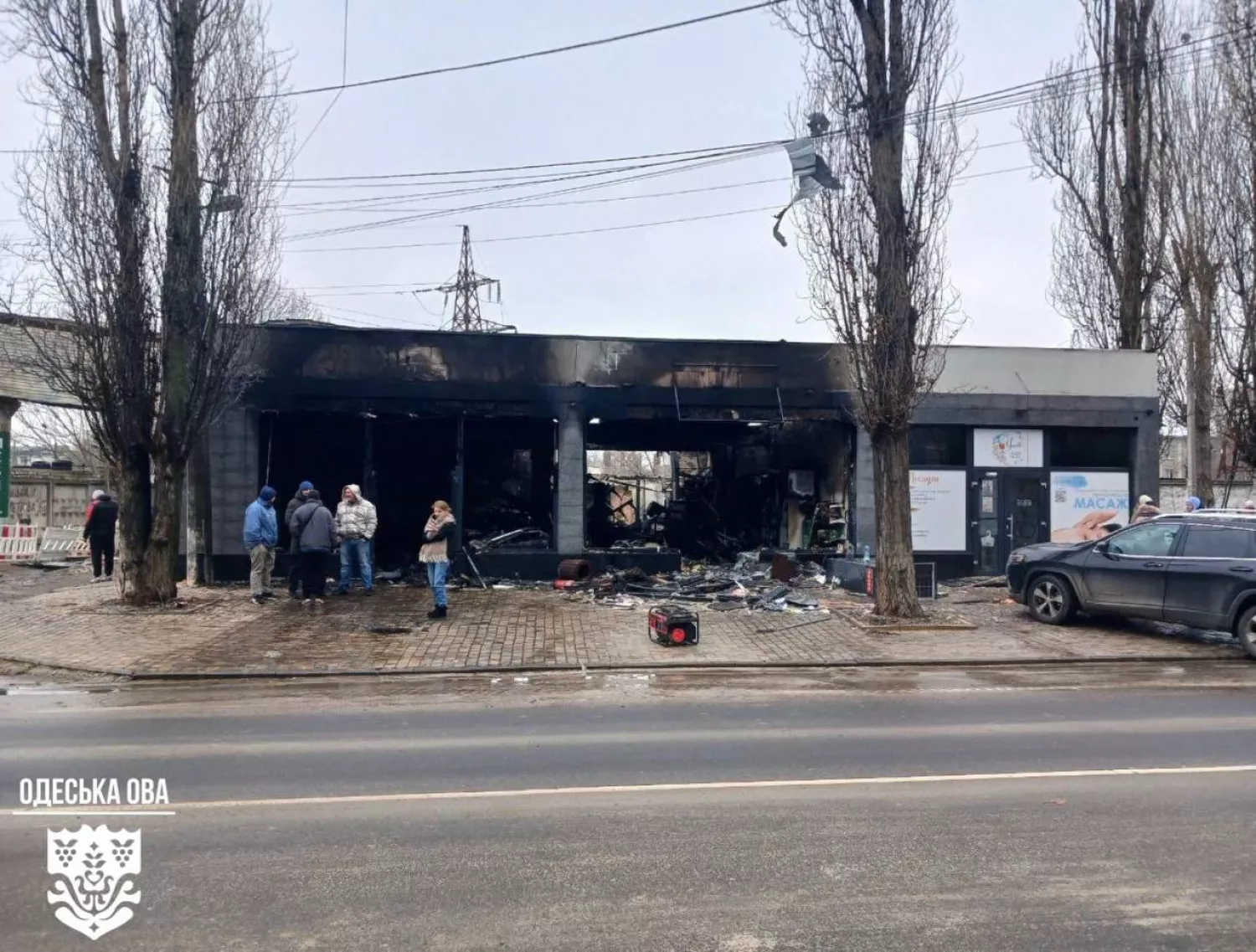 Наслідки нічної атаки по Одесі 17 лютого 2026 року. Фото: Одеська ОВА