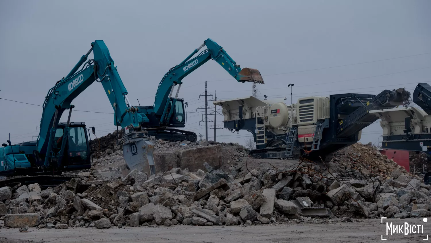 Завод з переробки відходів руйнувань у Миколаєві, лютий 2026 року, фото «НикВести»