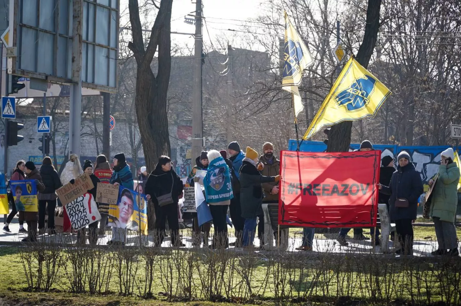У Миколаєві 22 лютого пройшла акція-нагадування щодо військовополонених. Фото: телеграм-канал Сєнкевич Online