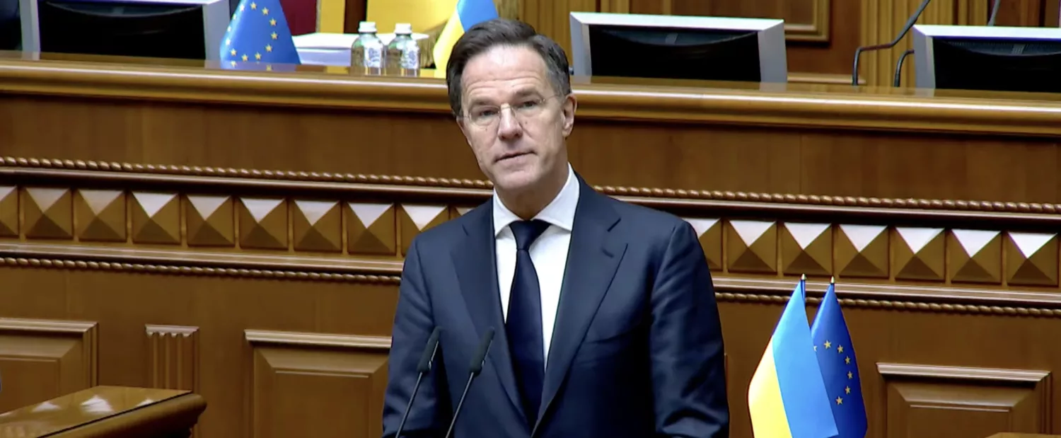 Марк Рютте заявив у Верховній Раді про ключову роль НАТО в захисті України. Скрин з відео