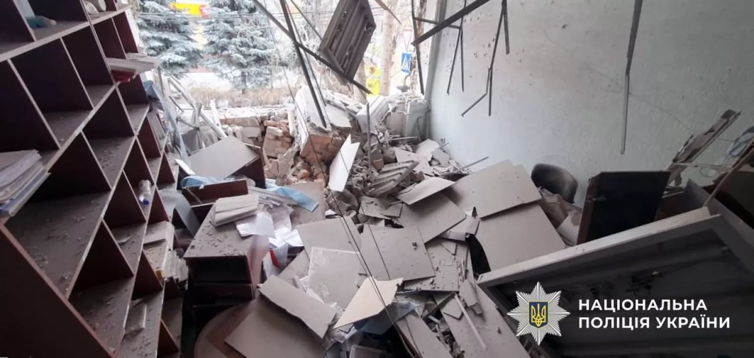 Наслідки обстрілу Херсонщини 2 лютого. Фото: Поліція Херсонської області