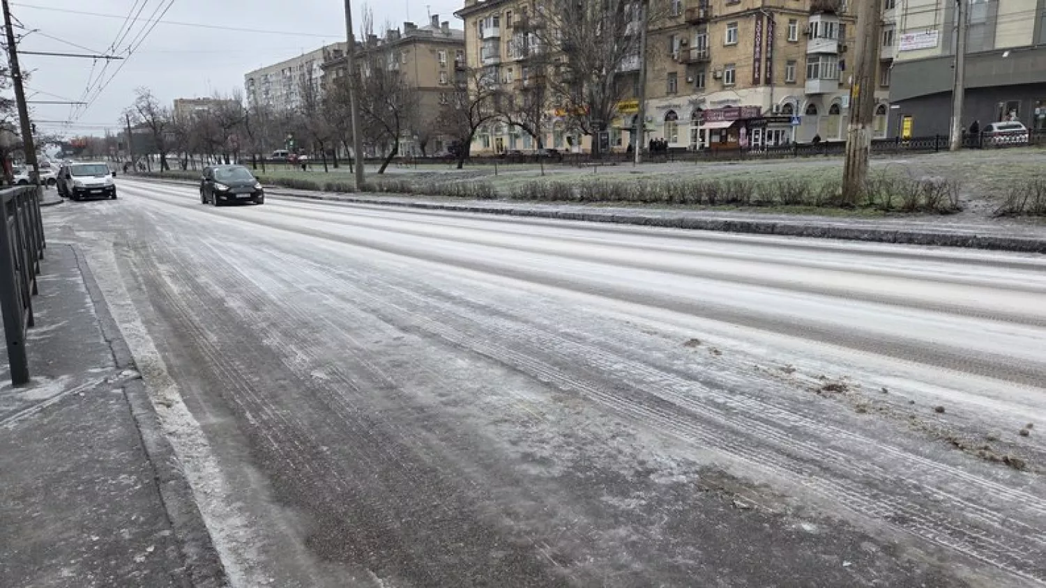 Ожеледиця на дорогах Миколаєва. Ілюстративне фото: Суспільне Миколаїв