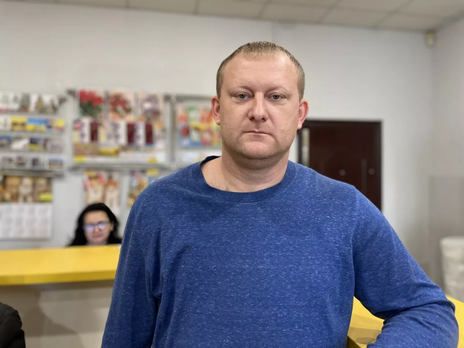 Директор з розвитку мережі Миколаївського та Херсонського регіонів АТ «Укрпошта» Володимир Очеретнюк. Фото: Суспільне.Миколаїв