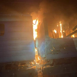 РФ атакувала потяг на Харківщині. Фото: Олексій Кулеба