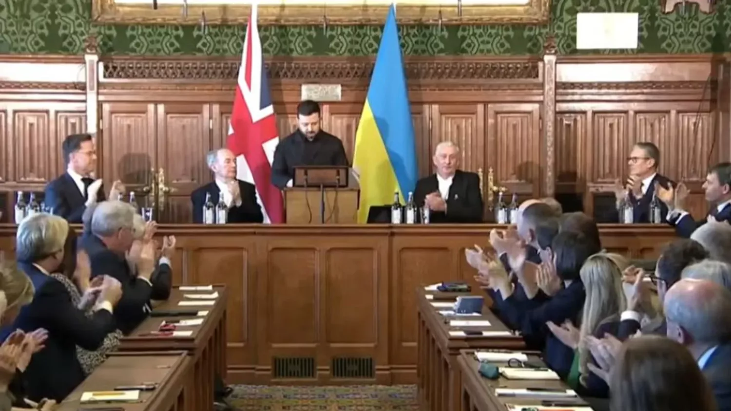 Президент України Володимир Зеленський виступає перед парламентом Великої Британії Офіс президента України. Скриншот