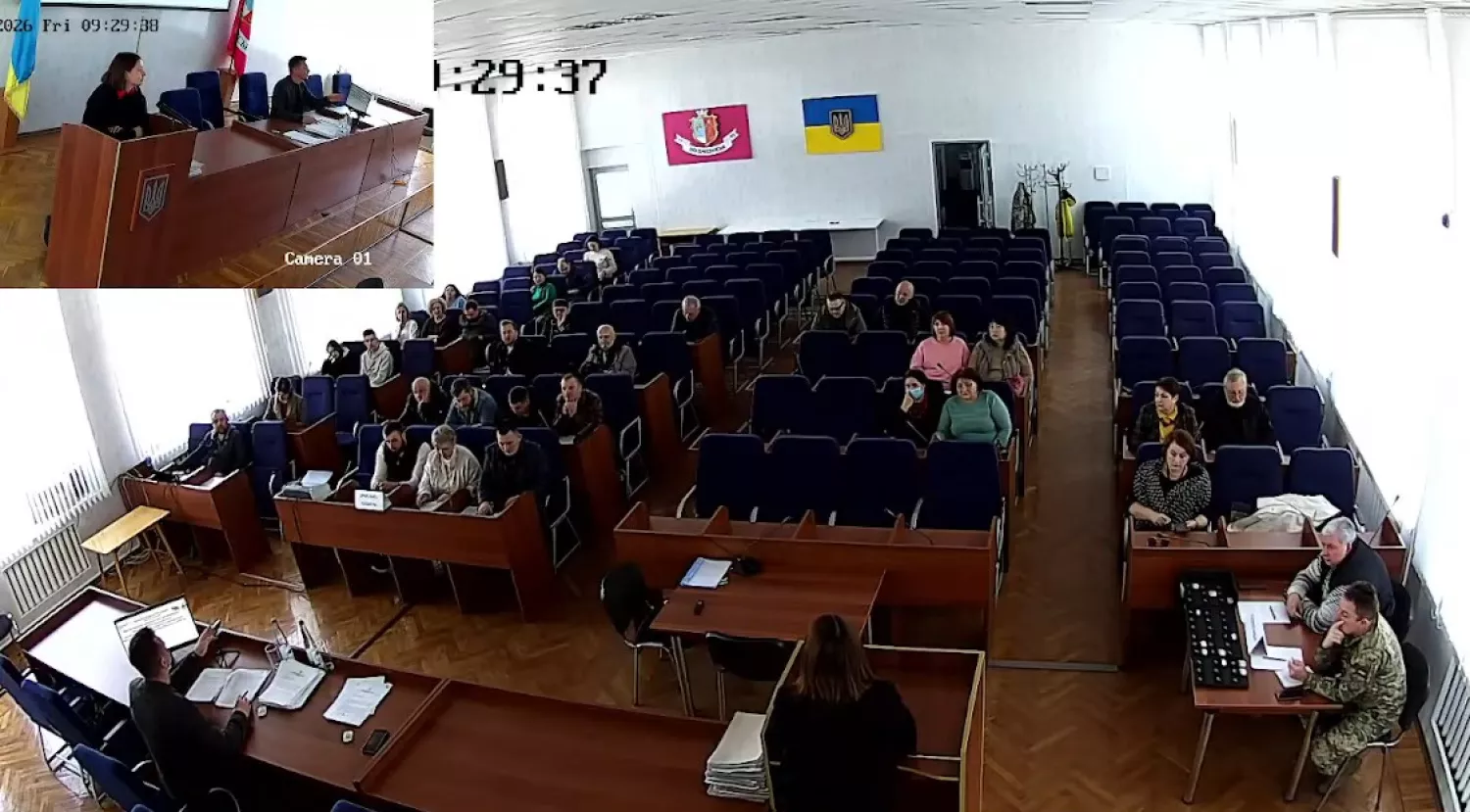 Скриншот з трансляції замідання сесії Вознесенської міської ради