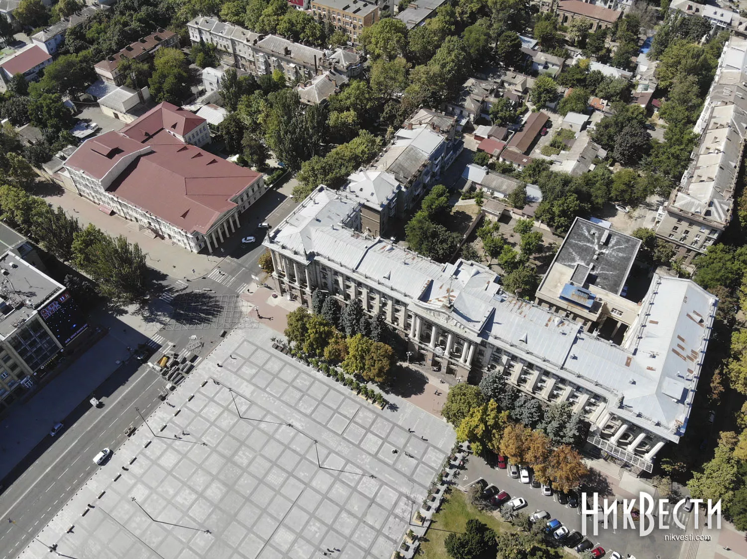 Вид на Соборну площу у Миколаєві з висоту пташиного польоту. Архівне фото НикВести