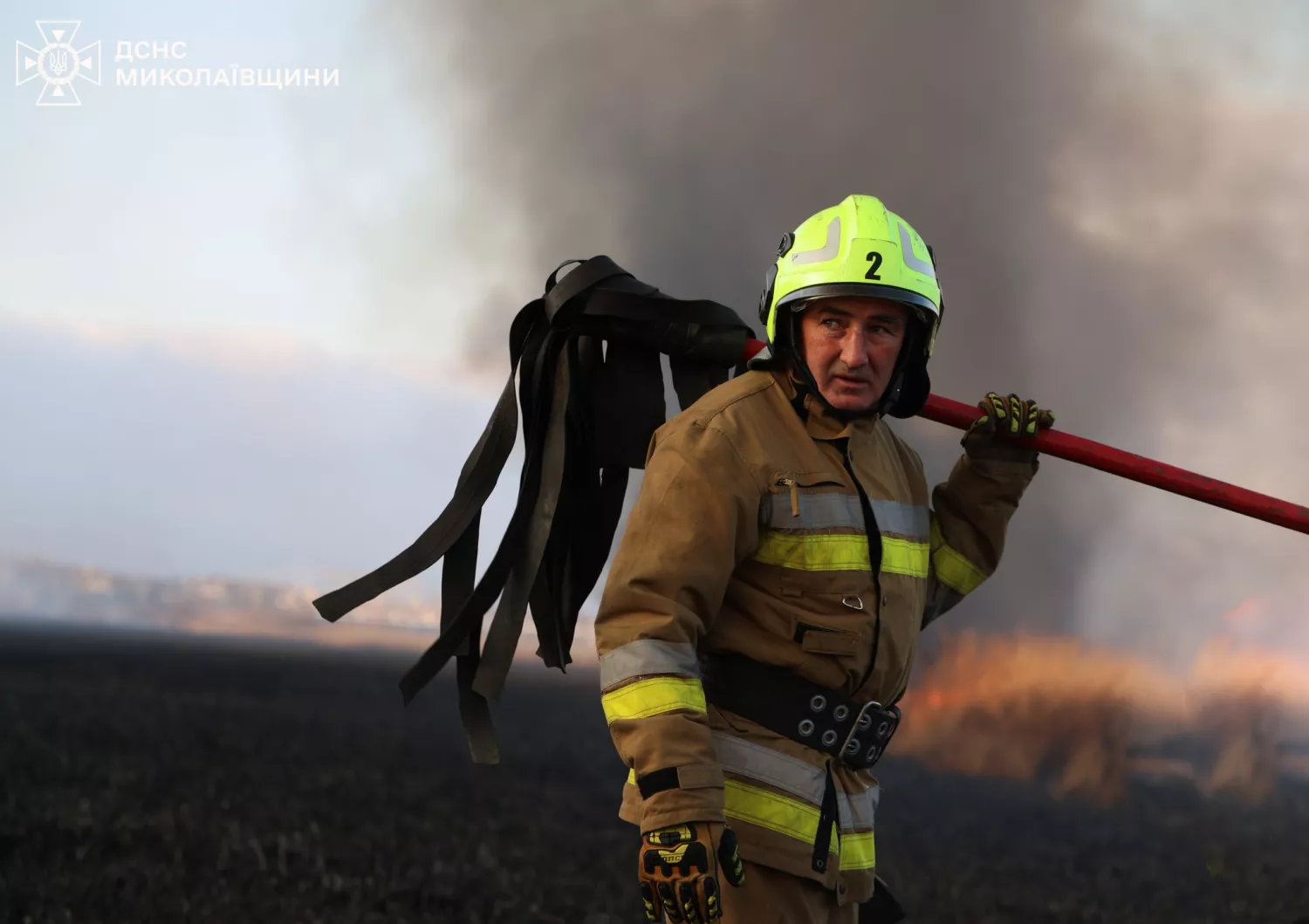Наслідки пожежу сухостою в мікрорайоні Аляуди у Миколаєві. Фото: ДСНС Миколаївщини