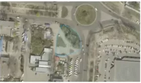 Межі земельної ділянки, де планують облаштувати сквер біля автовокзалу. Скриншот