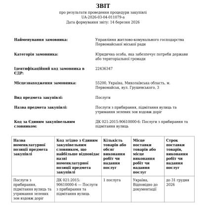 На перший лот пропозиції не подали. Скриншот із системи публічних закупівель «Prozorro»