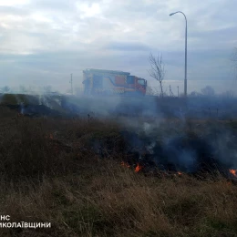 За добу на Миколаївщині вигоріло 2 гектари очерету та сухої трави, фото: ГУ ДСНС в Миколаївській області