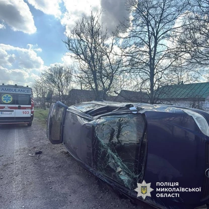 Аварія сталась поблизу села Михайло-Ларине. Фото: ГУНП Миколаївщини