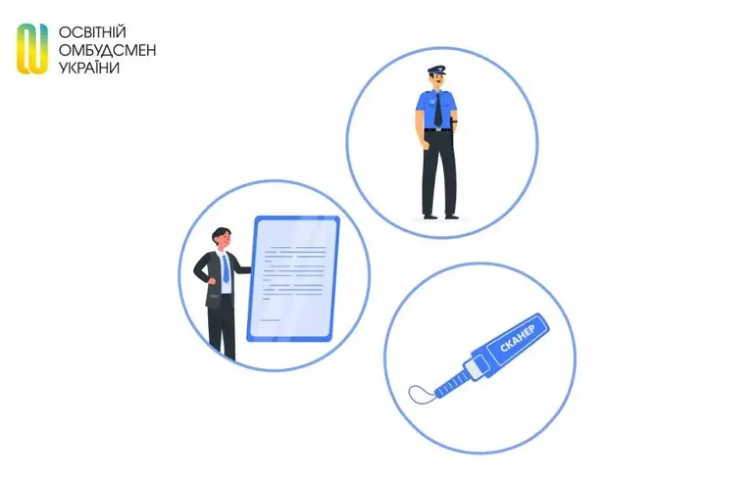 Заходи безпеки в школах. Ілюстрації з Facebook-сторінки освітнього Омбудсмена Надії Лещик
