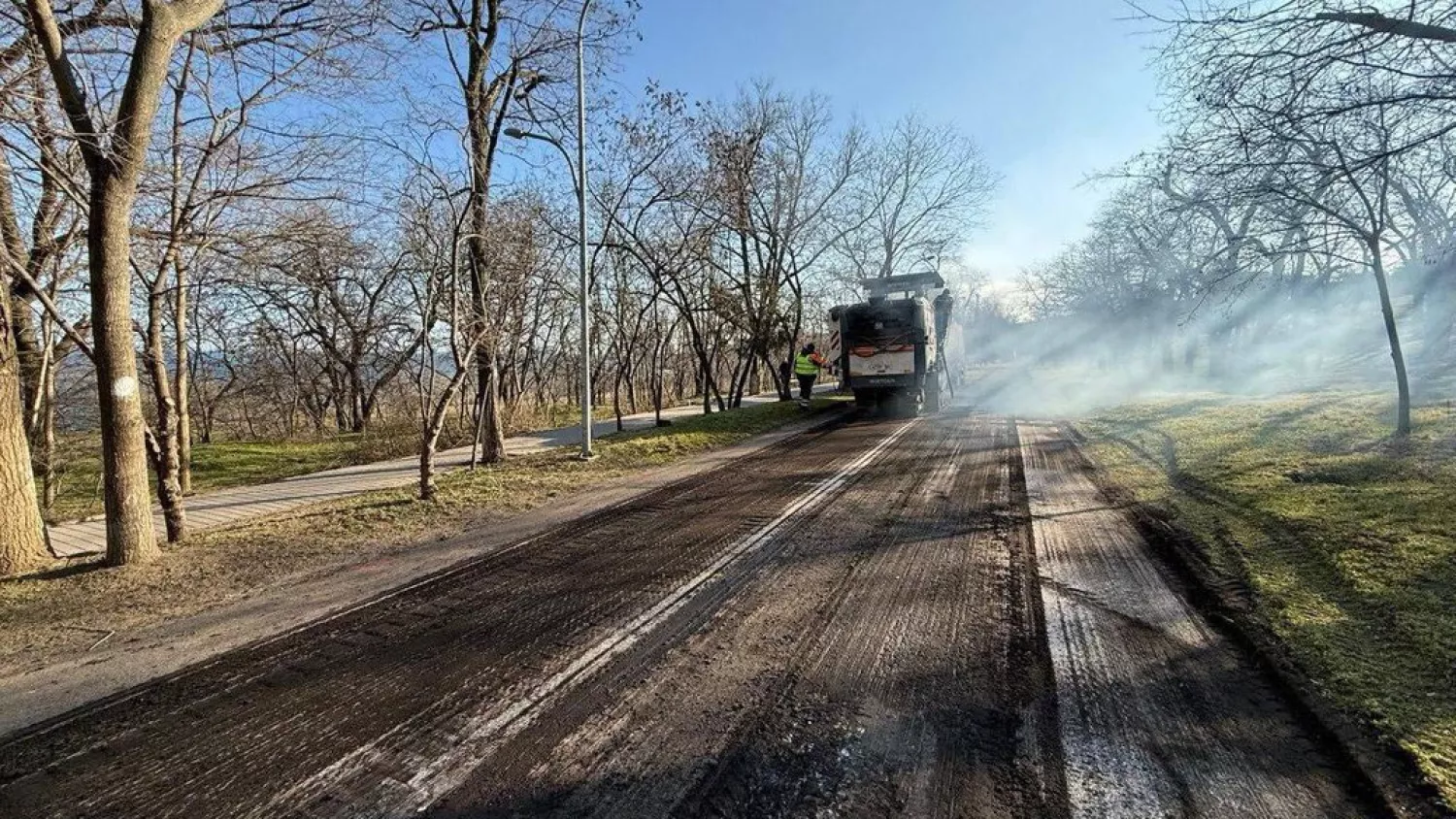 Ремонтні роботи на ділянці Траси здоров’я в Одесі. Сергій Лисак/Telegram