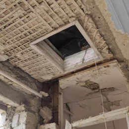 Стан будівлі Баштанської міської ради після прильоту, фото з сайту системи DREAM