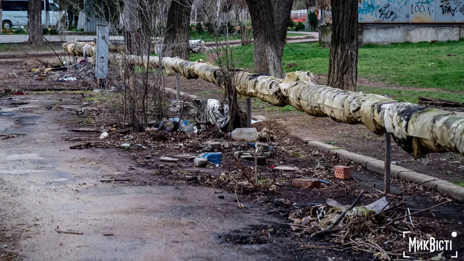 У Миколаєві біля ПК «Молодіжний» утворилося сміттєзвалище. Фото: МикВісті