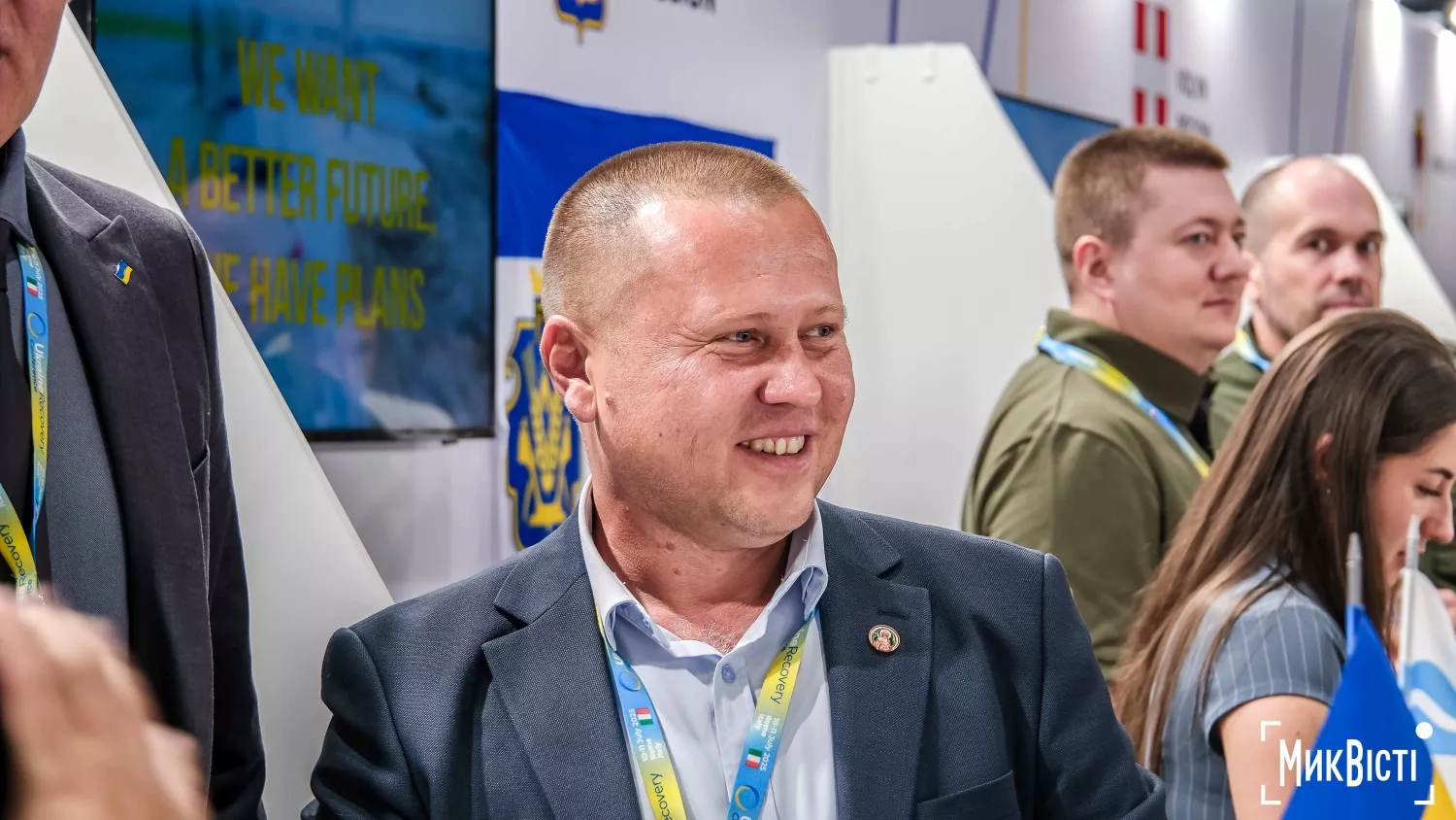 Мер Нового Бугу Максим Лагодієнко на конференції з відновлення України-2025, фото «НикВести»