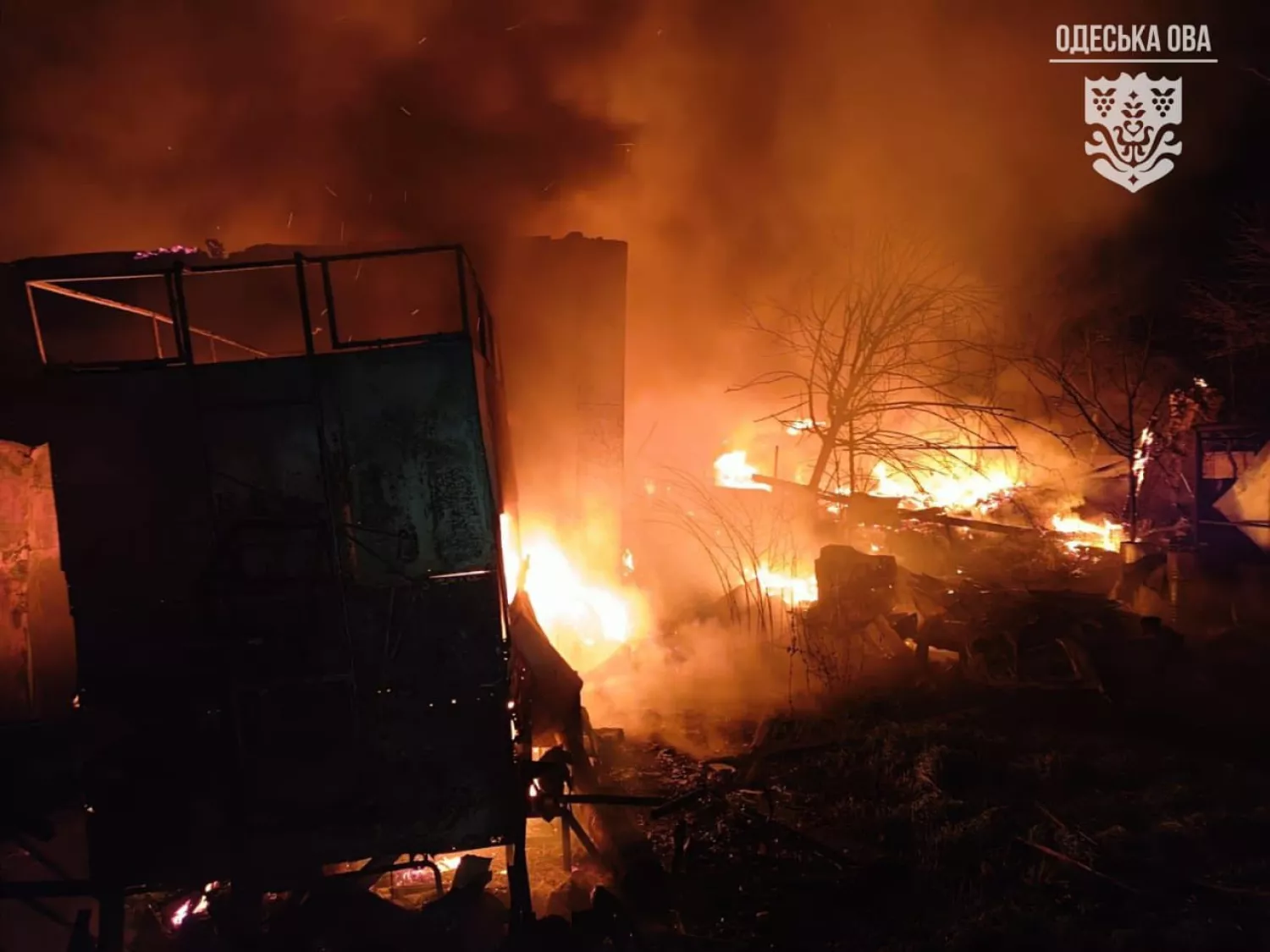 Атака на порт в Ізмаїлі 14 квітня. Фото: Одеська ОВА