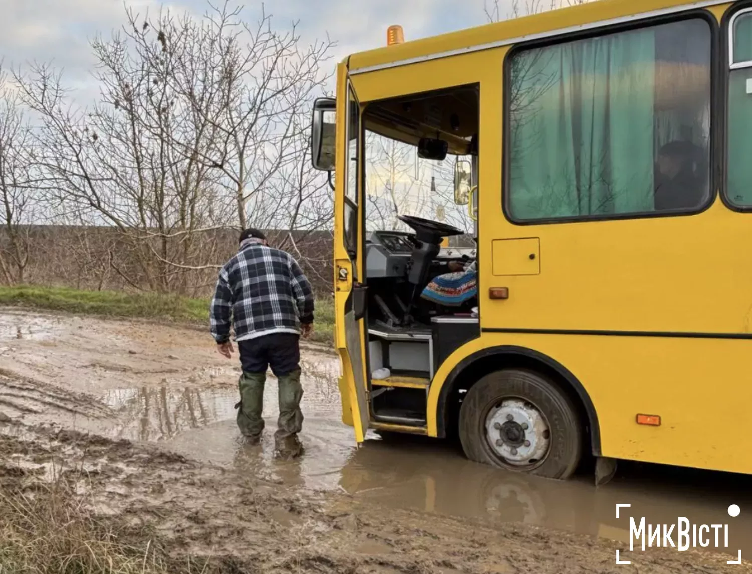 Школярі з Миколаївської області щодня долають 27 кілометрів аварійною дорогою, фото: МикВісті/Аліна Вісленко