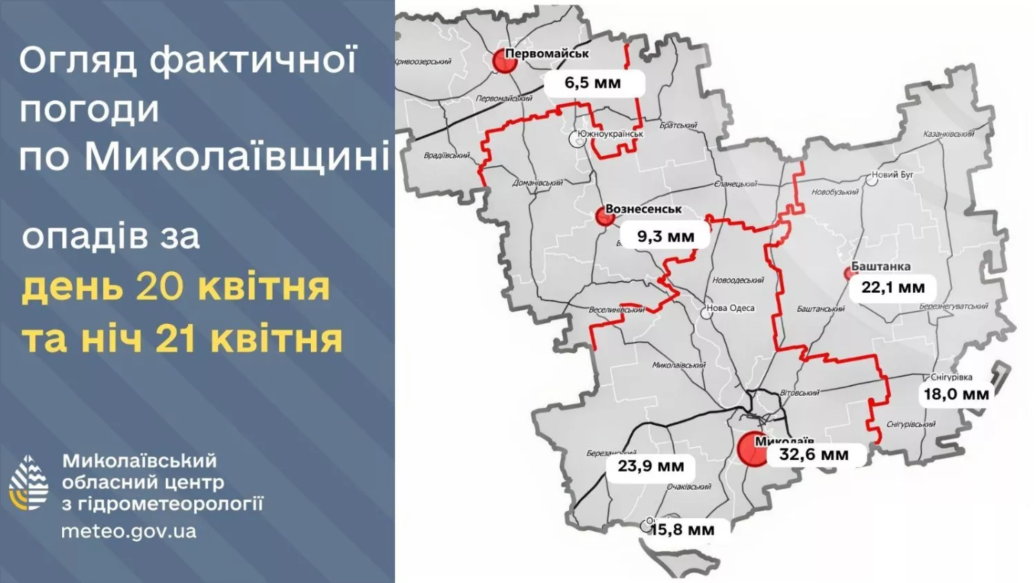 У Миколаєві за добу випала місячна норма опадів. Інфографіка: Миколаївський обласний центр з гідрометеорології
