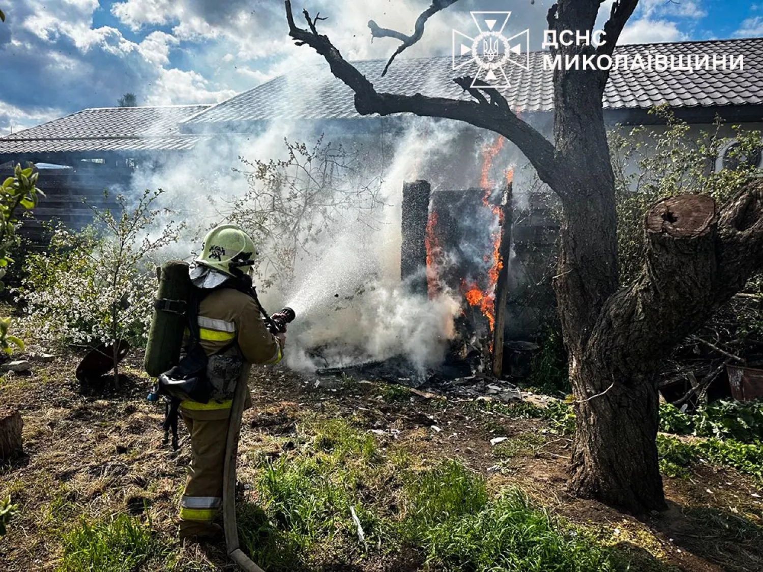 Пожежа у Миколаївській області. Фото: ДСНС