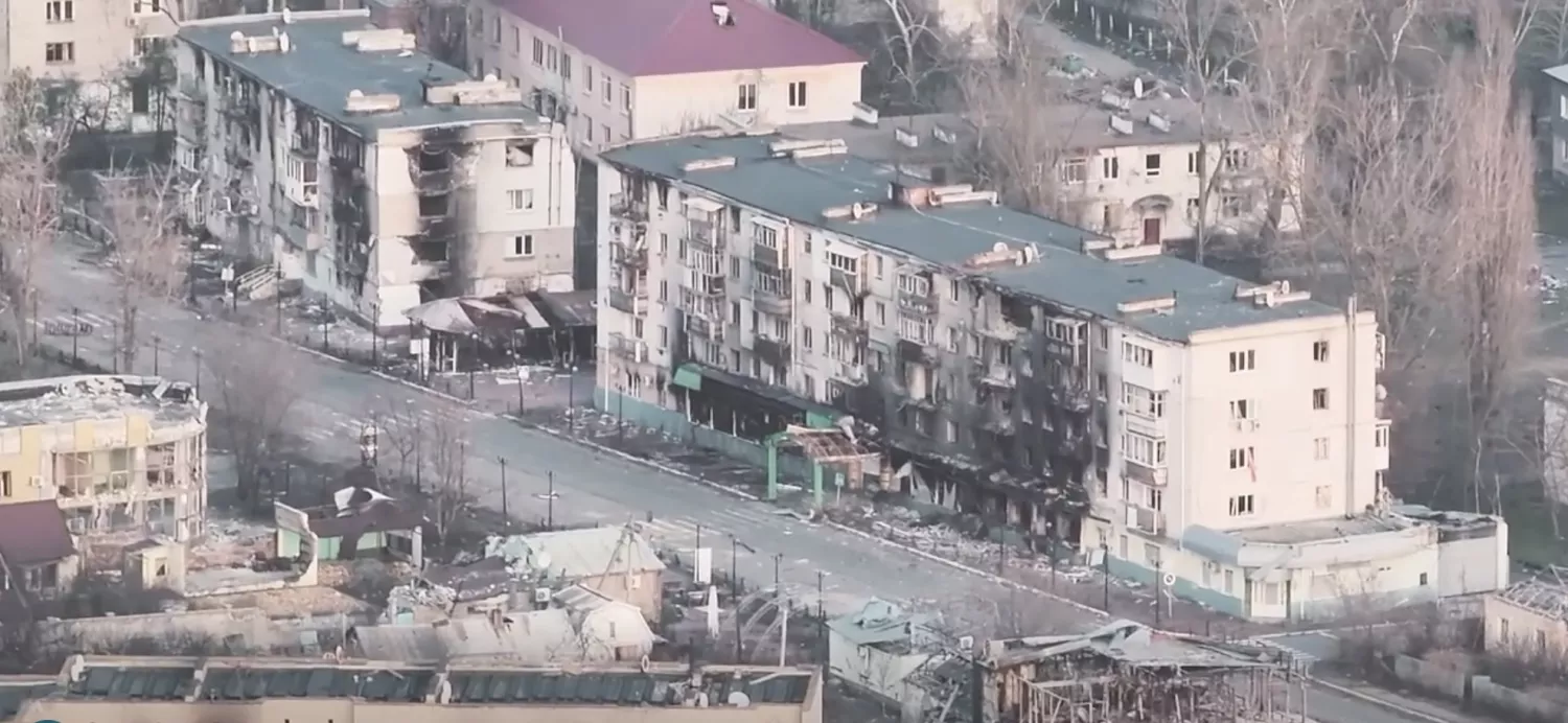 Військові оприлюднили кадри з Олешок. Скриншот з відео 34-а окрема бригада Морської Піхоти