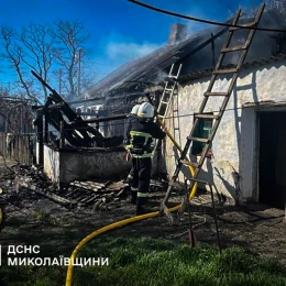 Пожежа у Миколаївській області. Фото: ДСНС