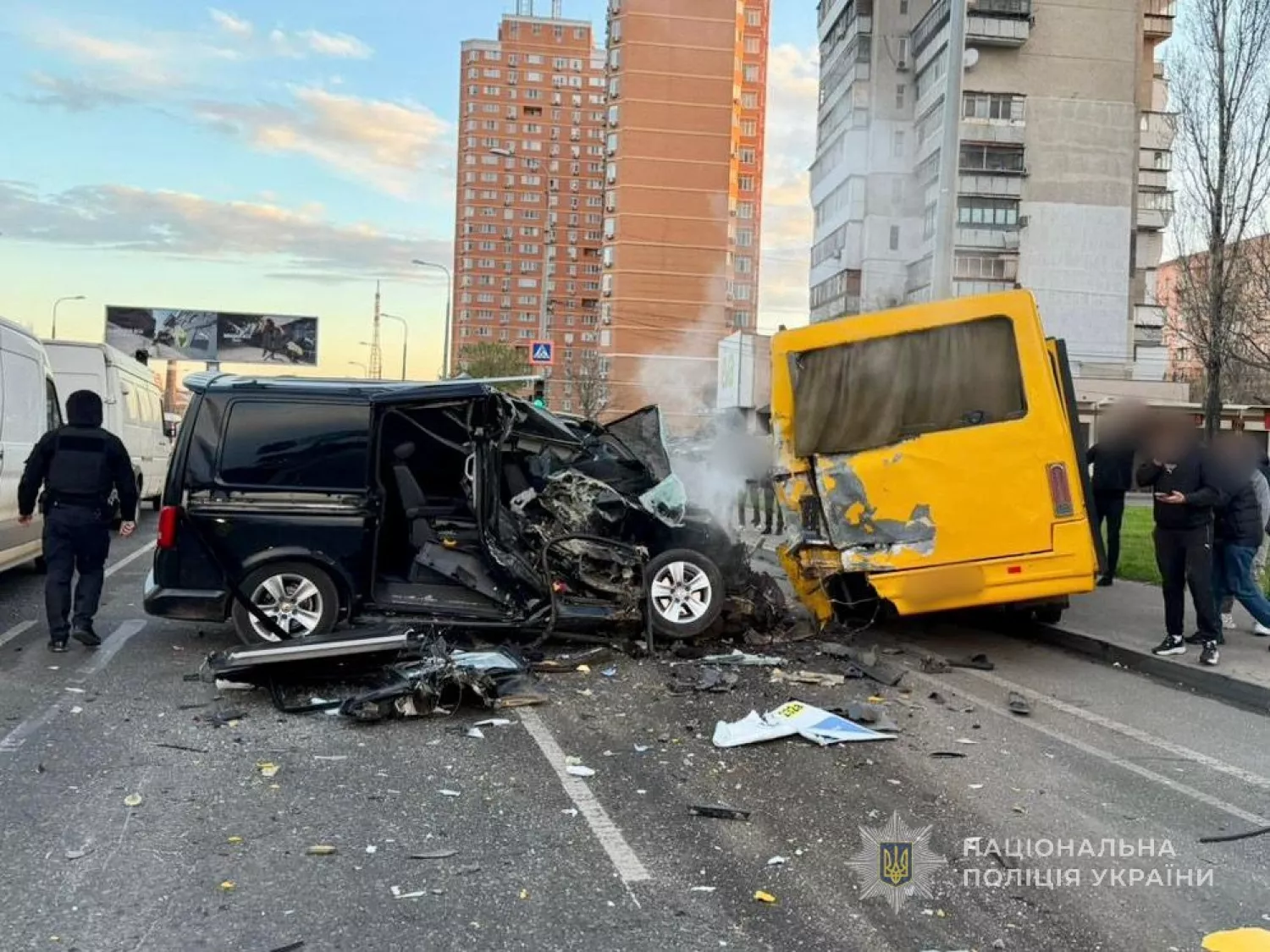 В Одесі мікроавтобус врізався в маршрутку. Фото: Нацполіція
