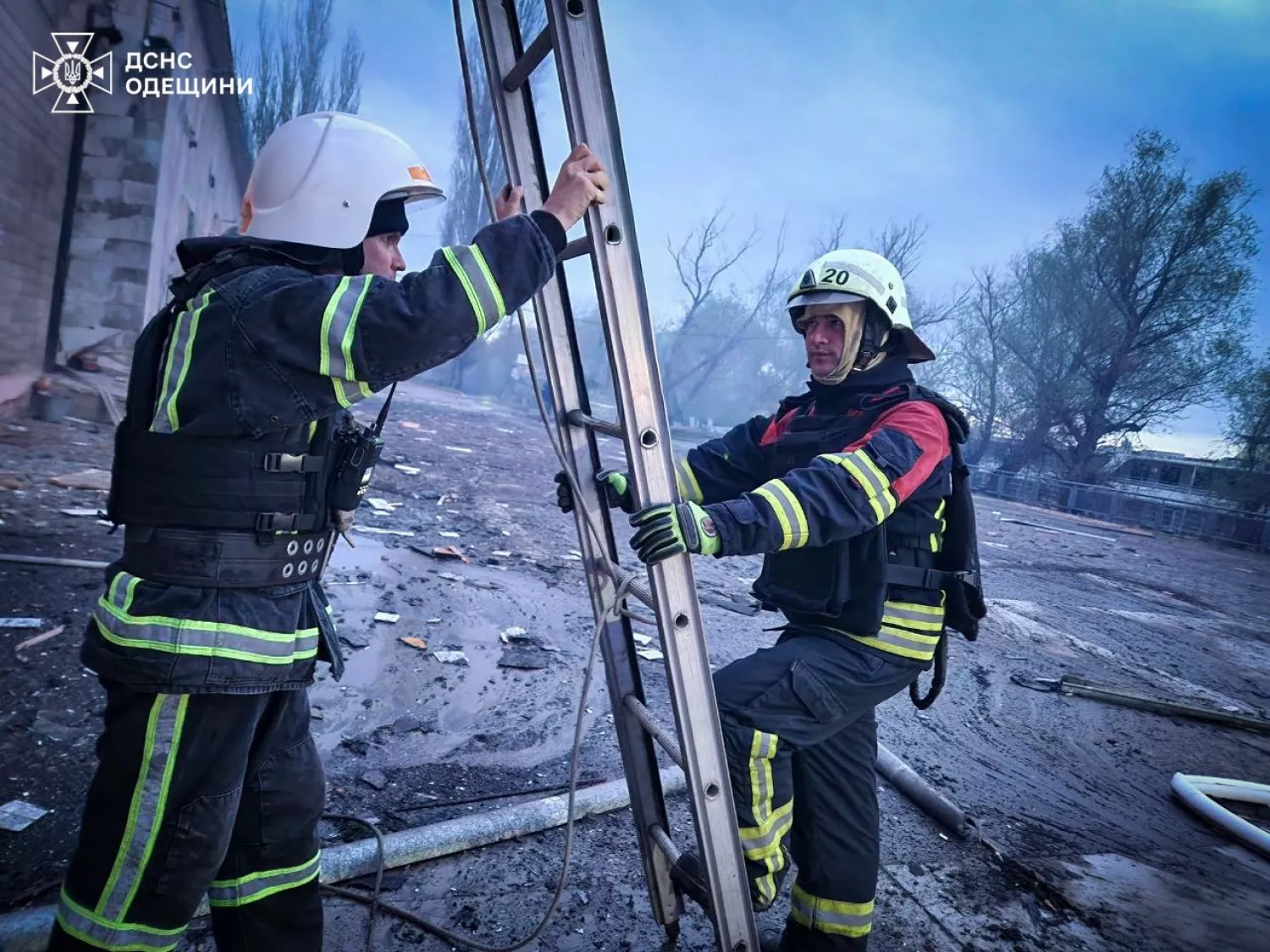 Обстріл Одещини. Фото: ДСНС Одещини