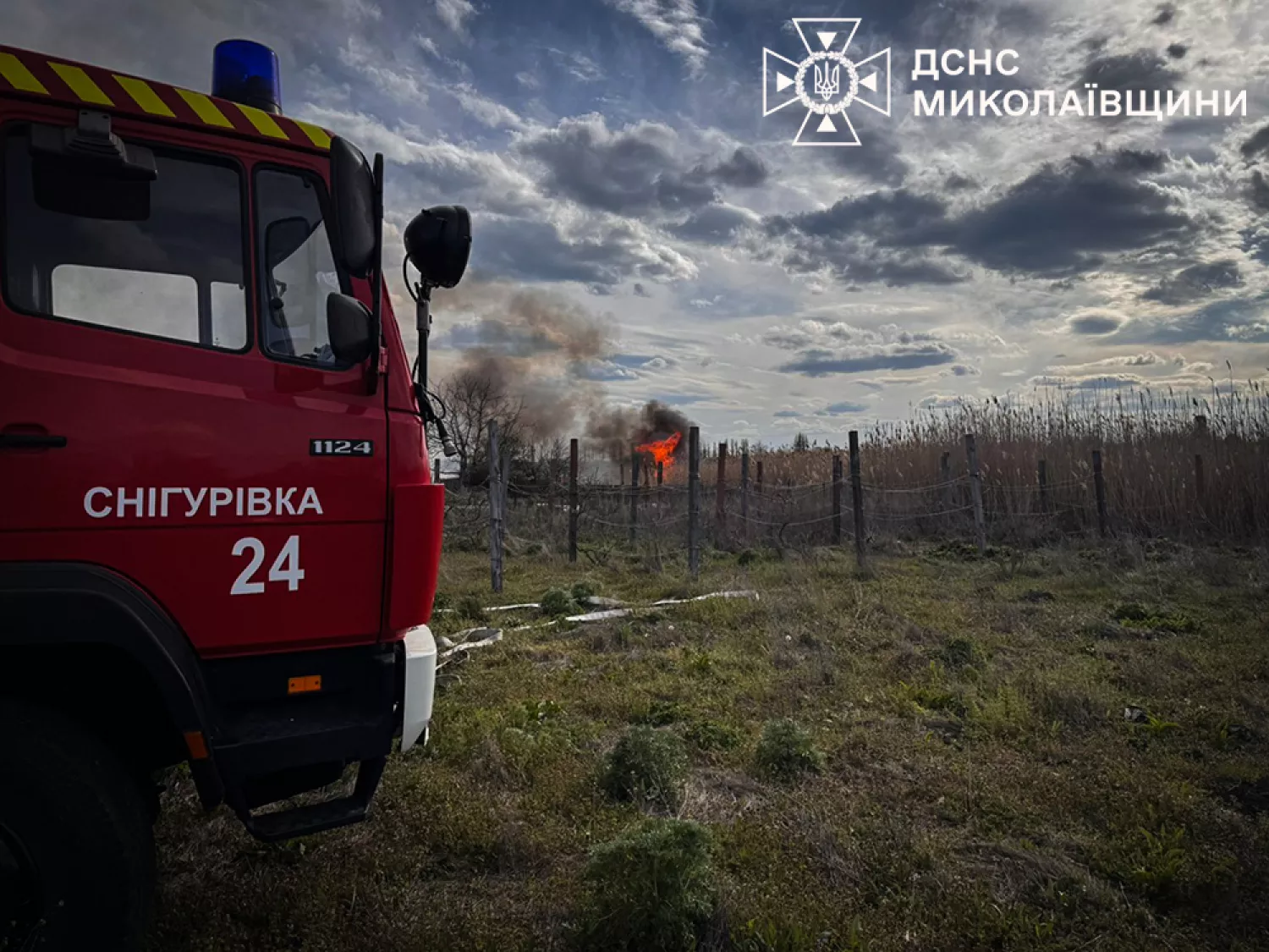 Пожежа у Миколаївській області. Фото: ДСНС