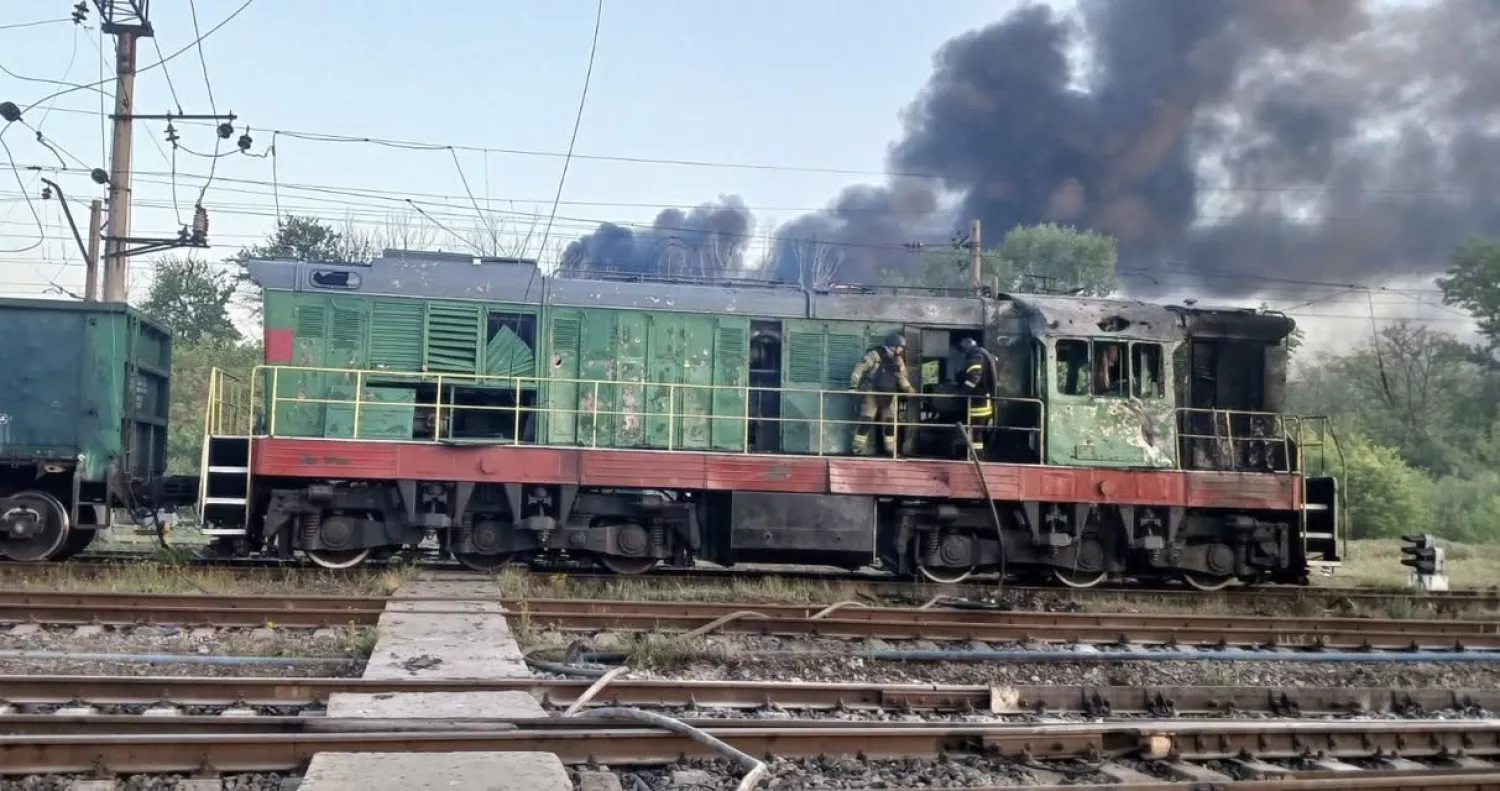 Обстріл залізниці на Дніпропетровщині, фото Олексій Кулеба