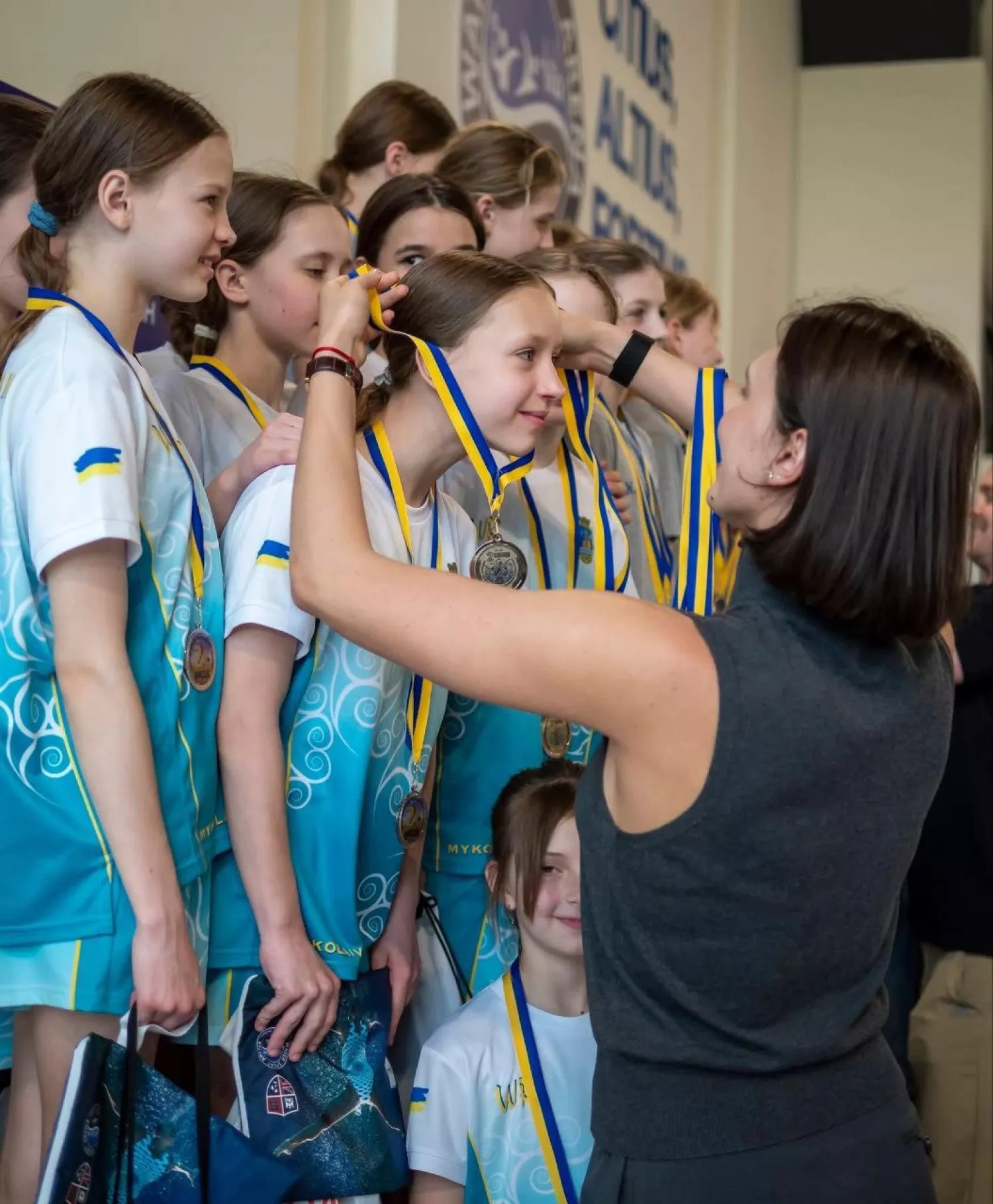 Юні спортсмени на чемпіонаті України з синхронного плавання. Фото: Миколаївська ОВА