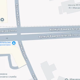 Вул. Робоча ріг вул. Вадима Благовісного. Скриншот Google Maps
