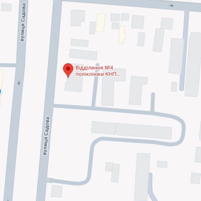 Вул. Садова, 30 біля дитячої поліклініки. Скриншот Google Maps