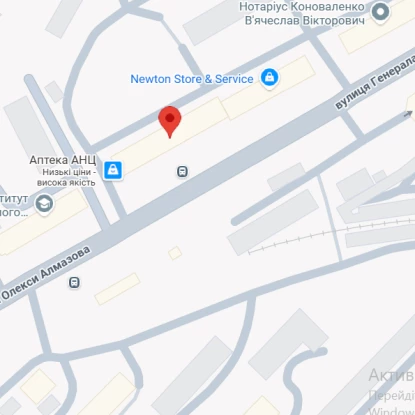 Вул. Генерала Алмазова, біля дому 20. Скриншот Google Maps