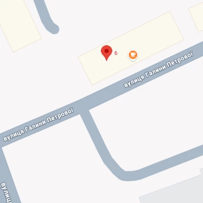 Вул. Галини Петрової, біля будинку 6. Скриншот Google Maps